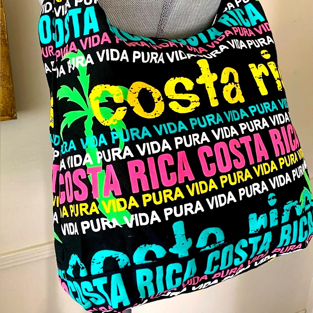 COSTA RICA🌴“Pura Vida”🌴GROCERY TRAVEL BEACH SHOULDER TOTE  BAG 🌟NWOT🌟